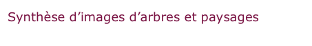 Synthèse d’images d’arbres et paysages